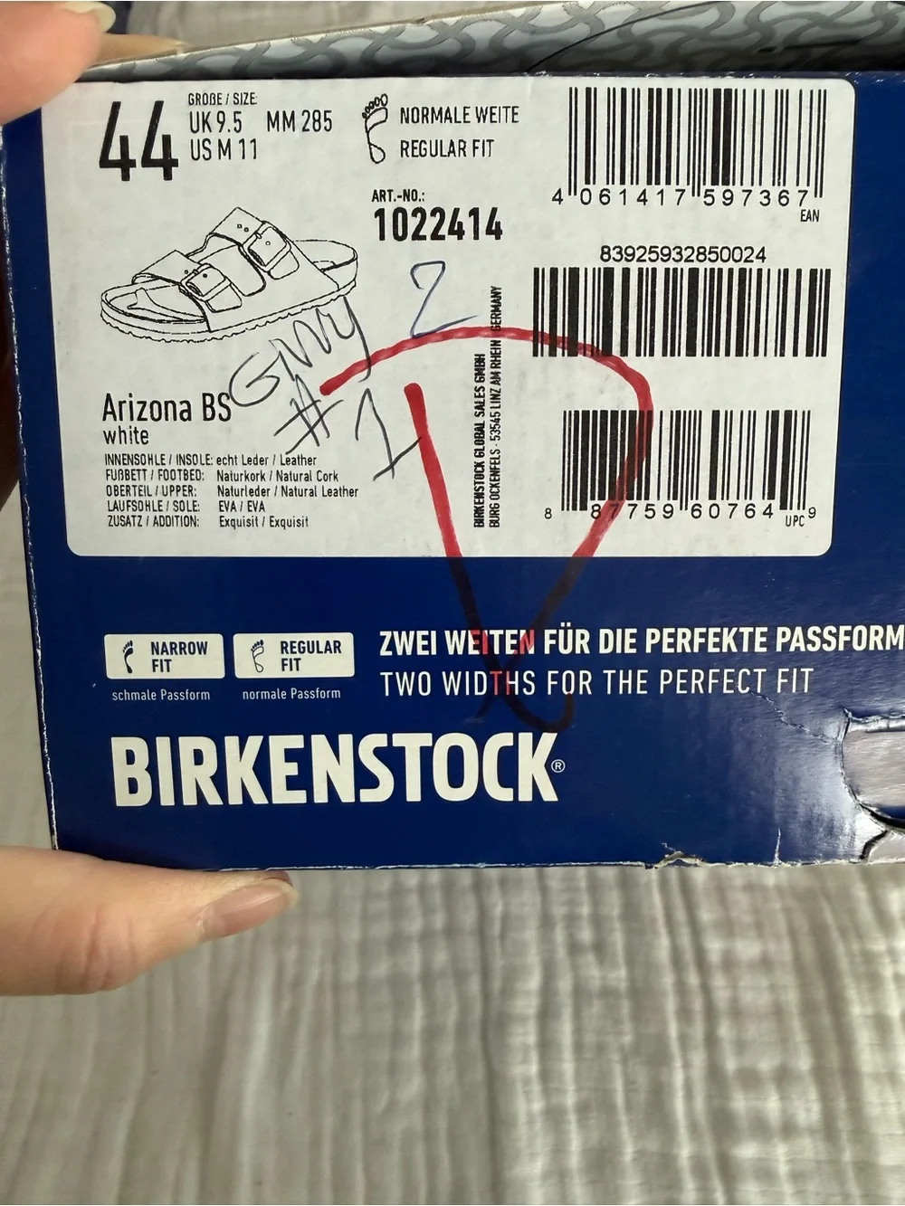 NWT Birkenstock Arizona Exquisite Leather Sandals Size 44 Regular/Wide